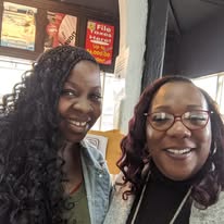 Leah Germany with a longtime client and friend