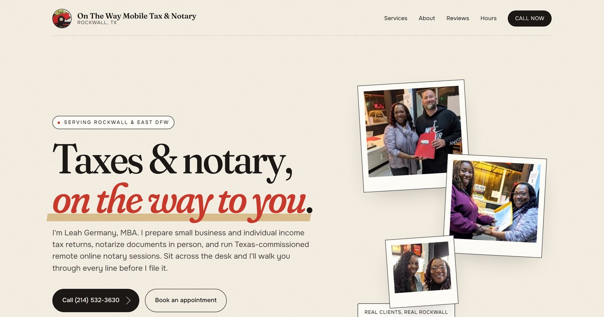 Preview image for On The Way Mobile Tax & Notary
